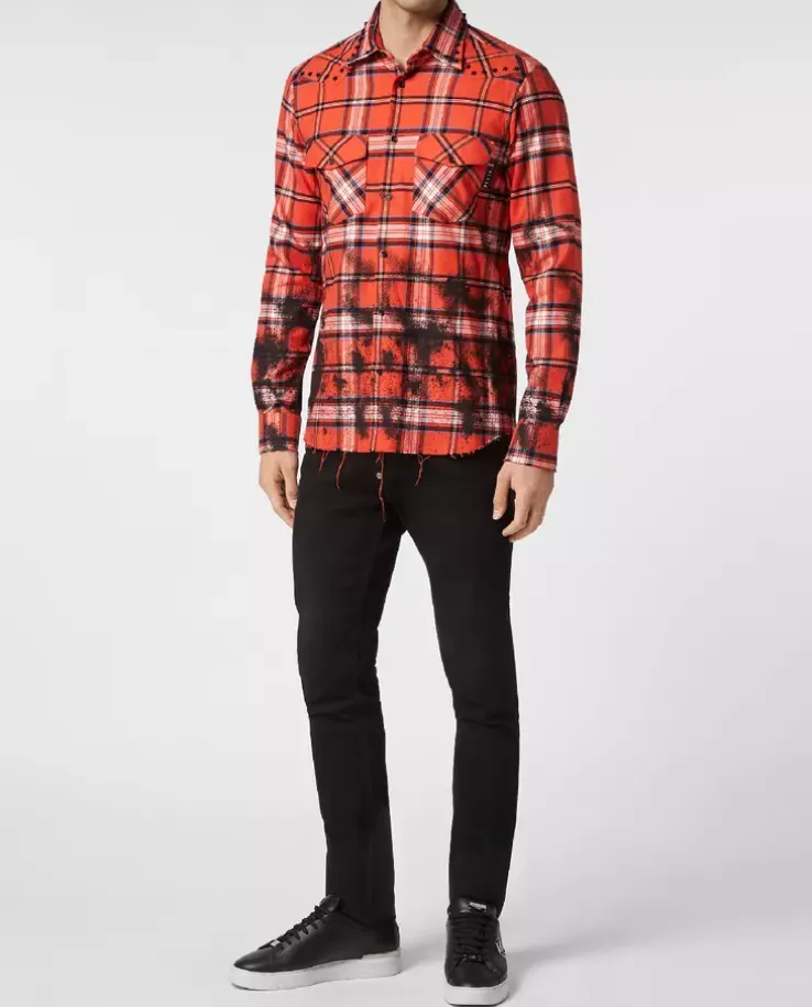 Flanelowa koszula w kratę Gothic