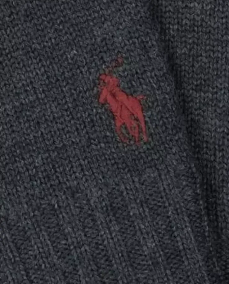 Grafitowe wełniane rękawiczki z logo