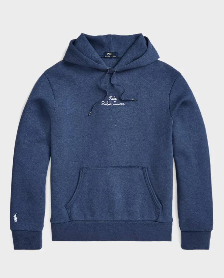 Granatowa bluza z kapturem z logo
