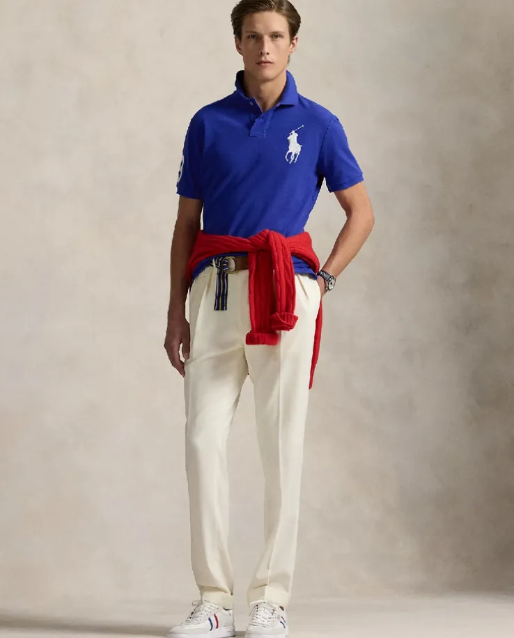 Granatowa koszulka polo Custom Slim Fit