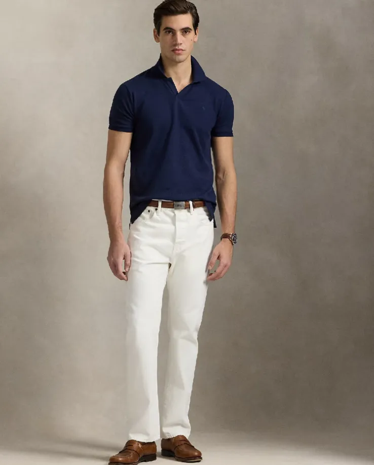 Granatowa koszulka polo Custom Slim Fit