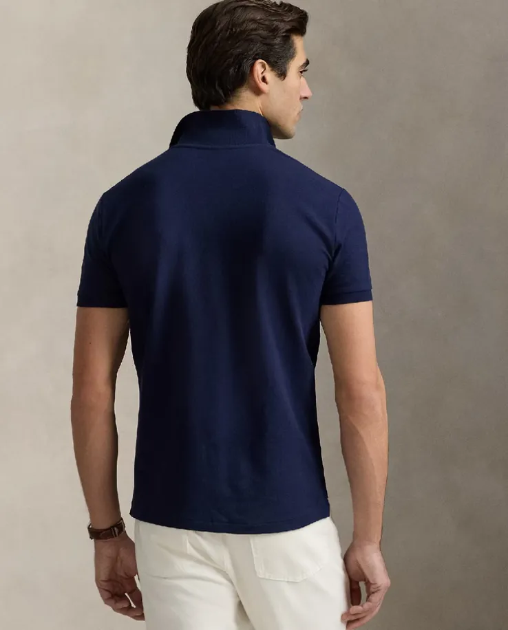 Granatowa koszulka polo Custom Slim Fit