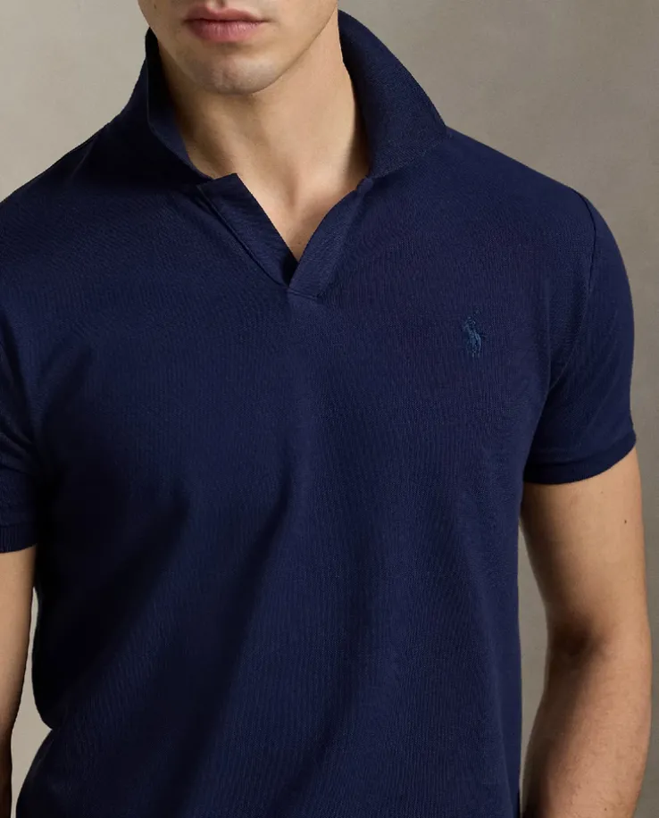 Granatowa koszulka polo Custom Slim Fit