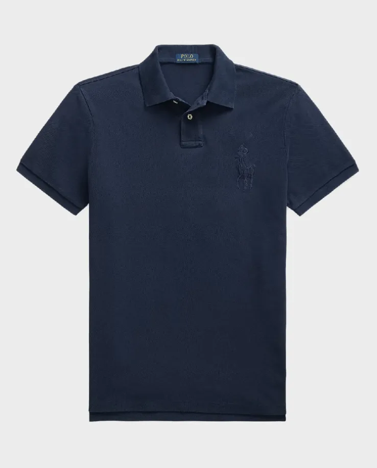 Granatowa koszulka polo Custom Slim Fit