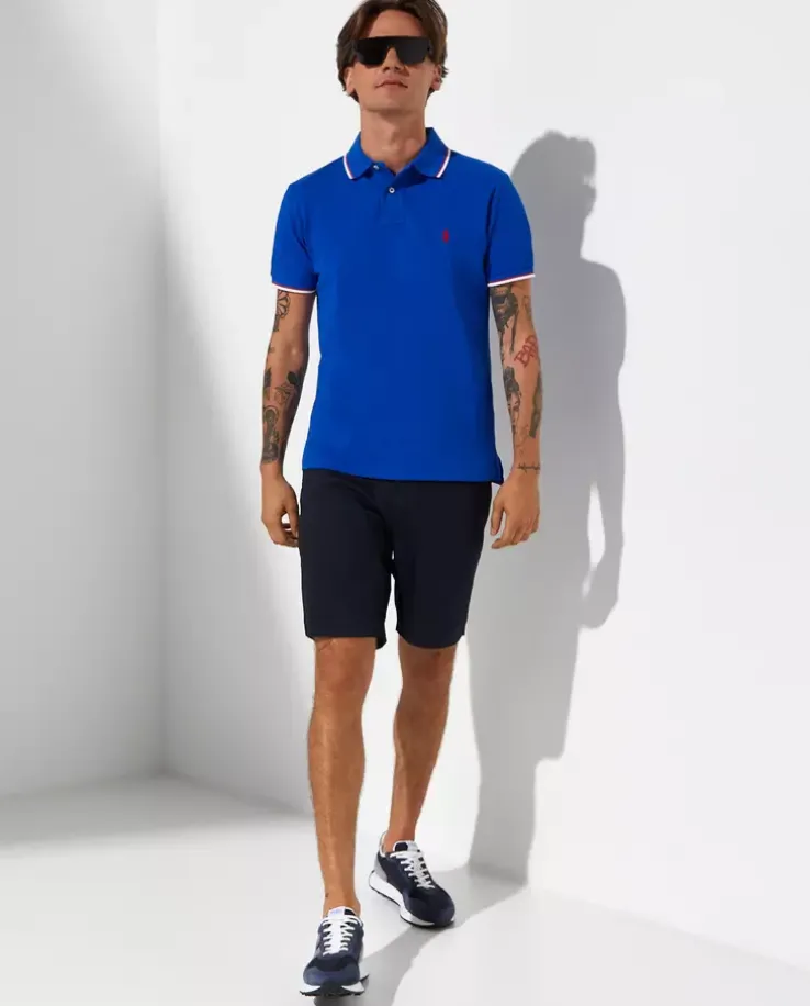 Granatowa koszulka polo Custom Slim Fit