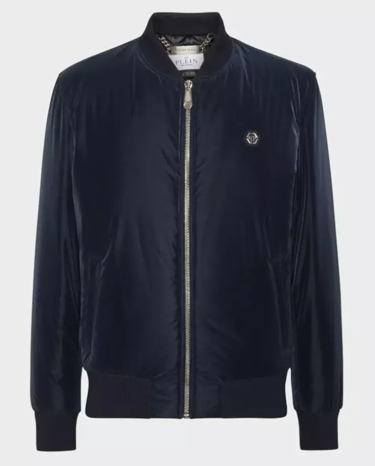 Granatowa kurtka bomber
