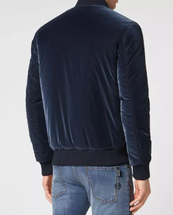 Granatowa kurtka bomber