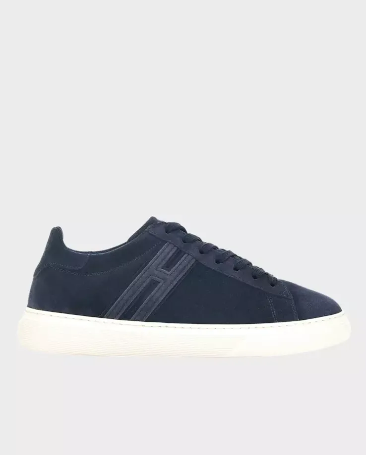 Granatowe zamszowe sneakersy