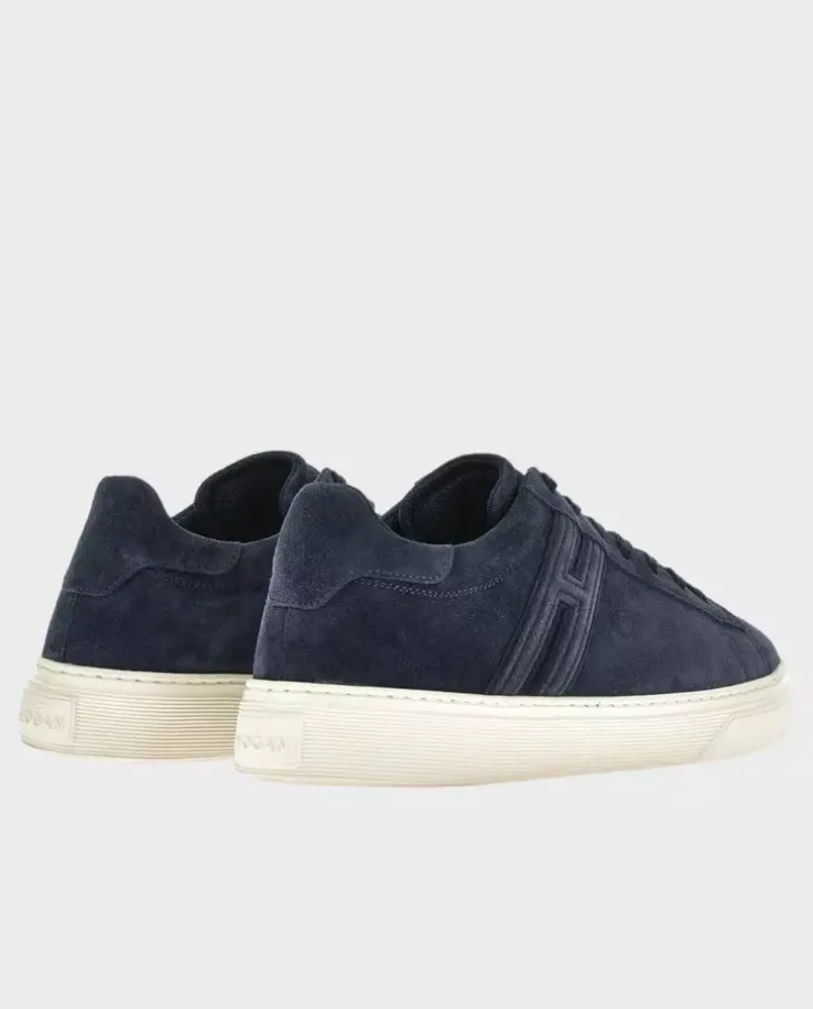 Granatowe zamszowe sneakersy