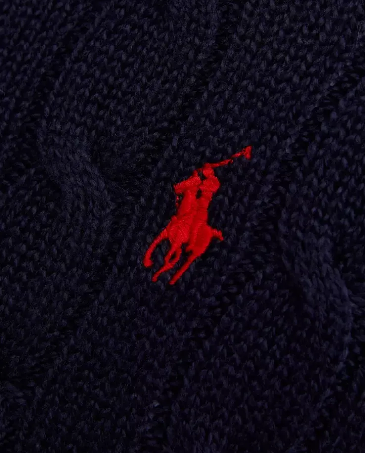 Granatowy rozpinany sweter z logo
