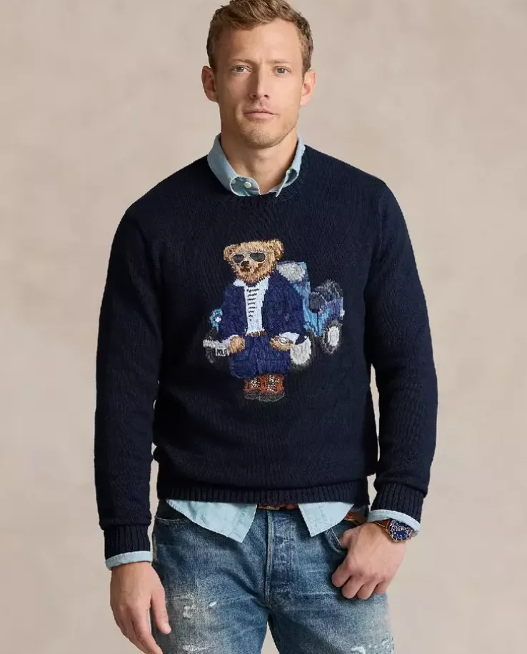 Granatowy sweter Polo Bear