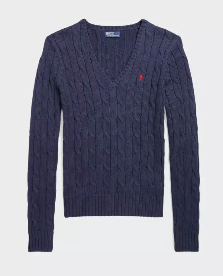 Granatowy sweter Slim Fit z logo