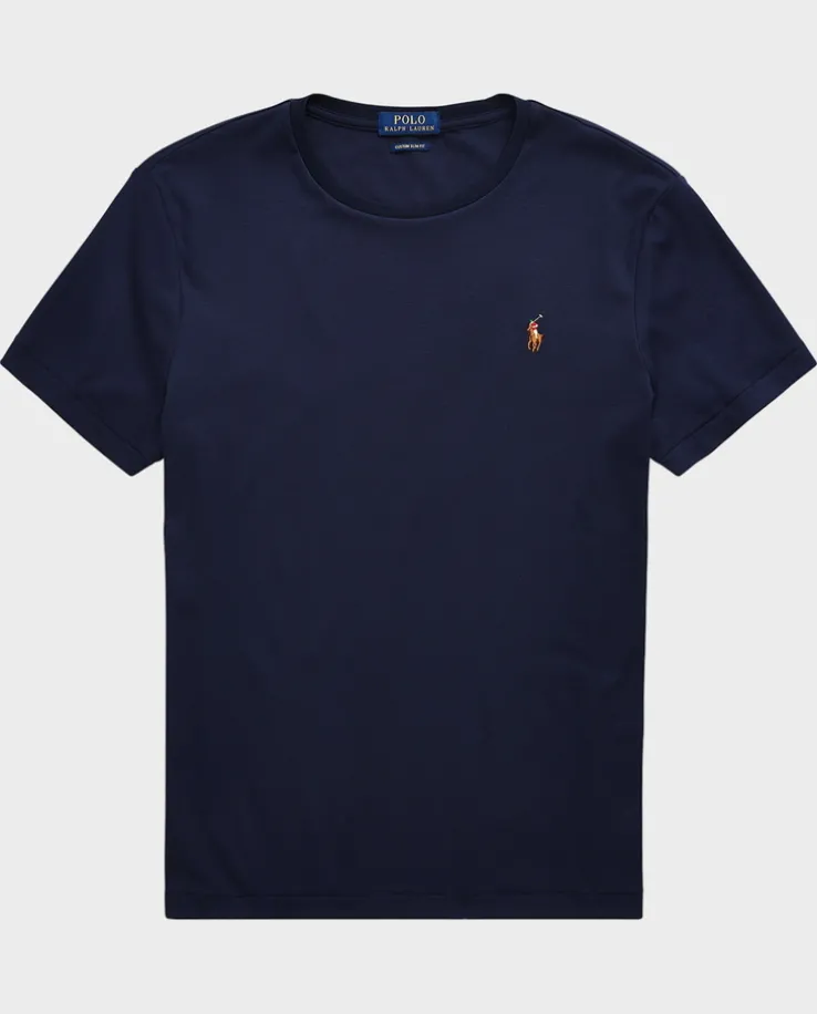 Granatowy t-shirt Custom Slim Fit