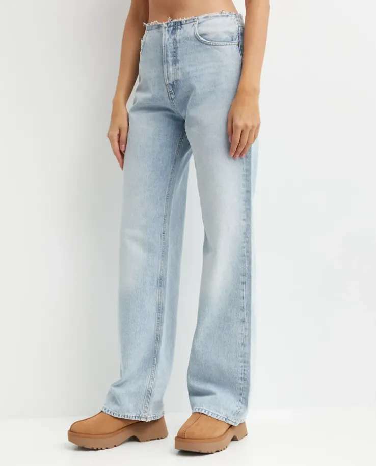Jasnoniebieskie jeansy Korea WB Relaxed Fit