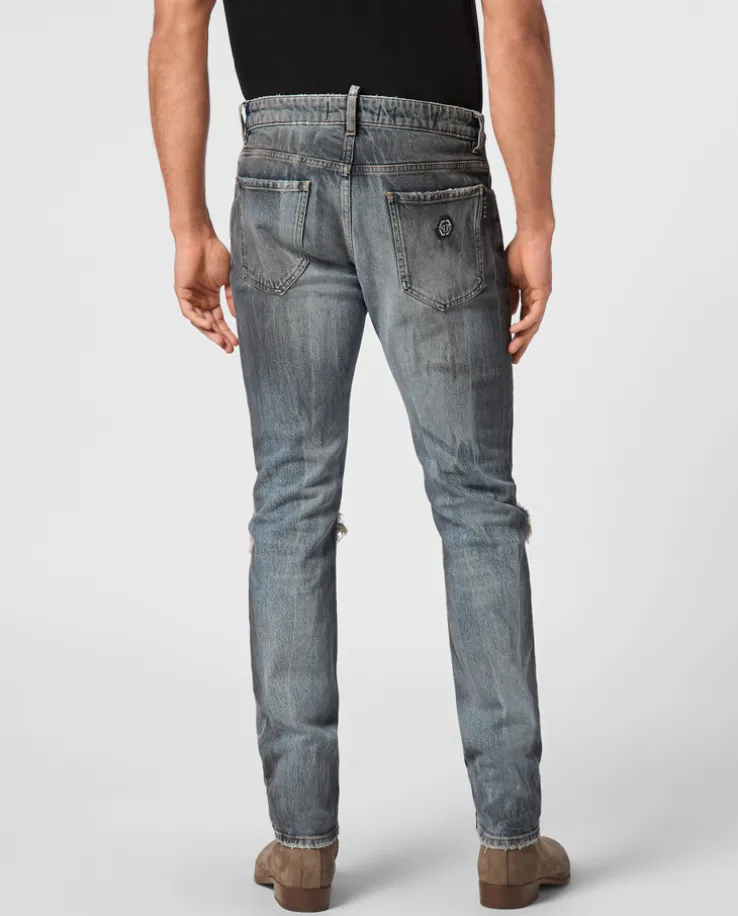 Jeansy z przetarciami Skinny Fit