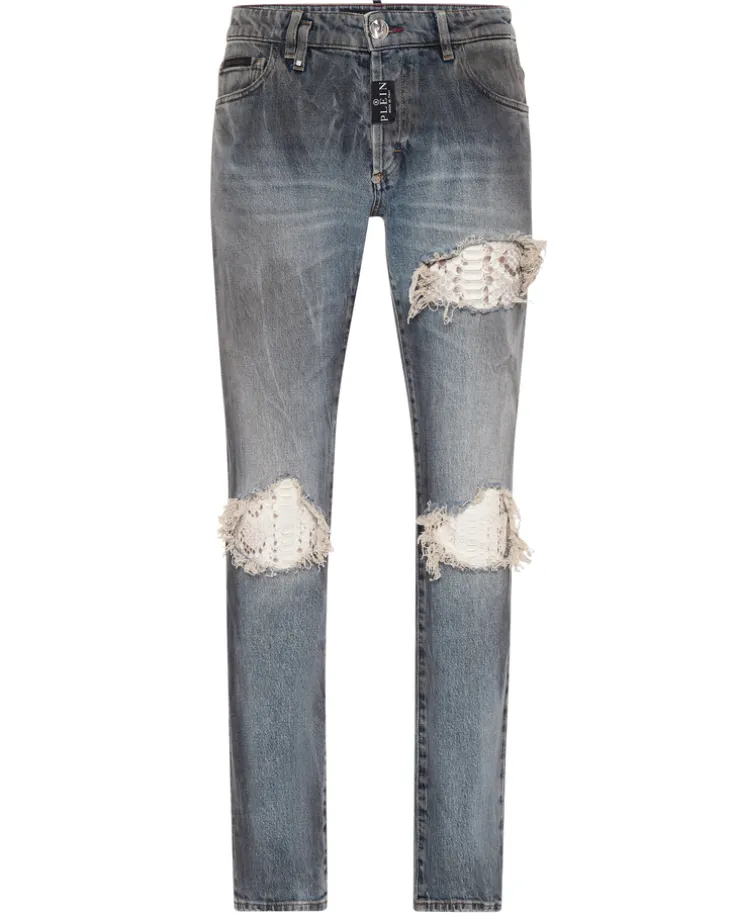 Jeansy z przetarciami Skinny Fit