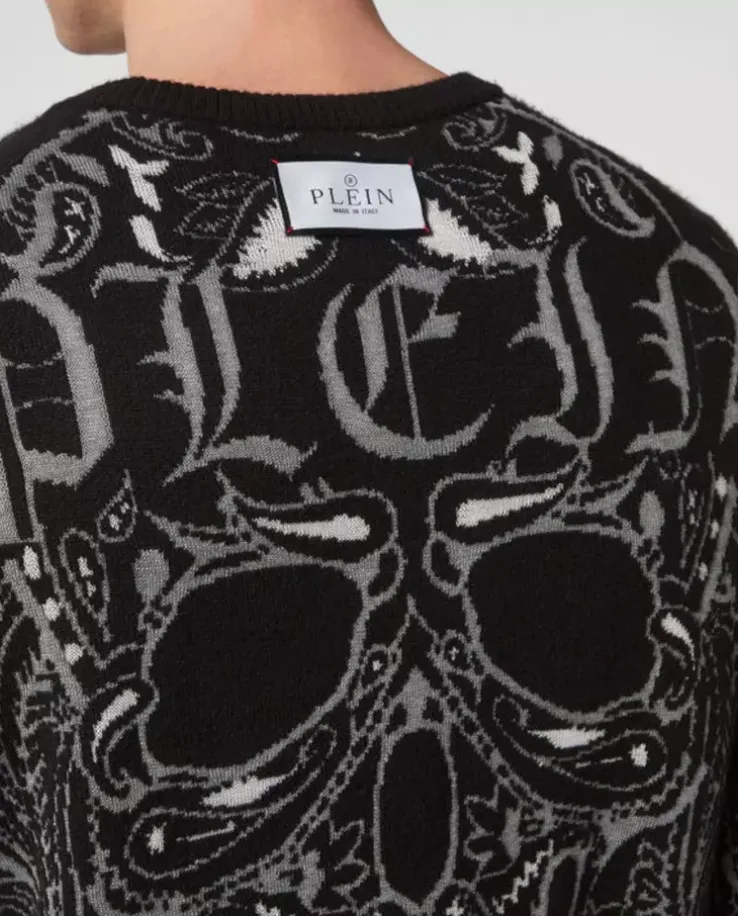 Kaszmirowo-jedwabny sweter Paisley Bandana