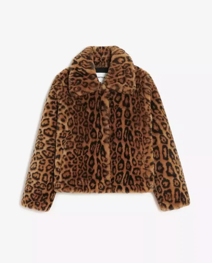 Krótki płaszcz z printem Elis Leopard