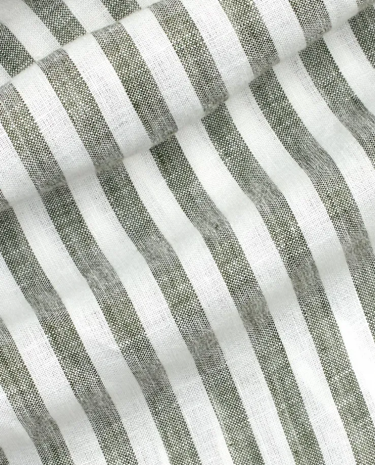 Lniana koszula w paski Custom Fit