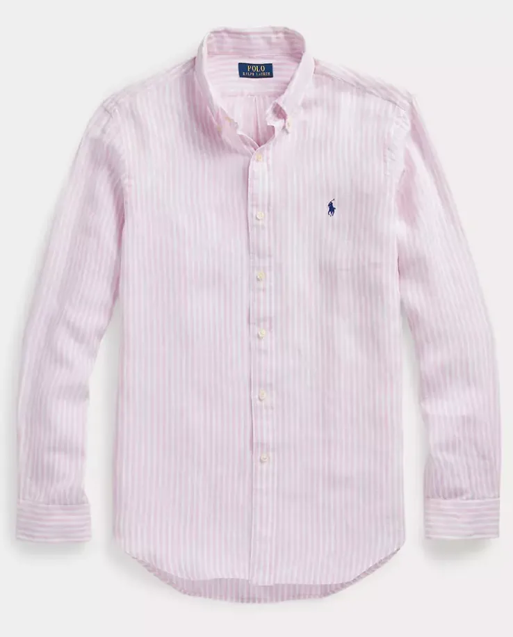 Lniana koszula w paski Custom fit