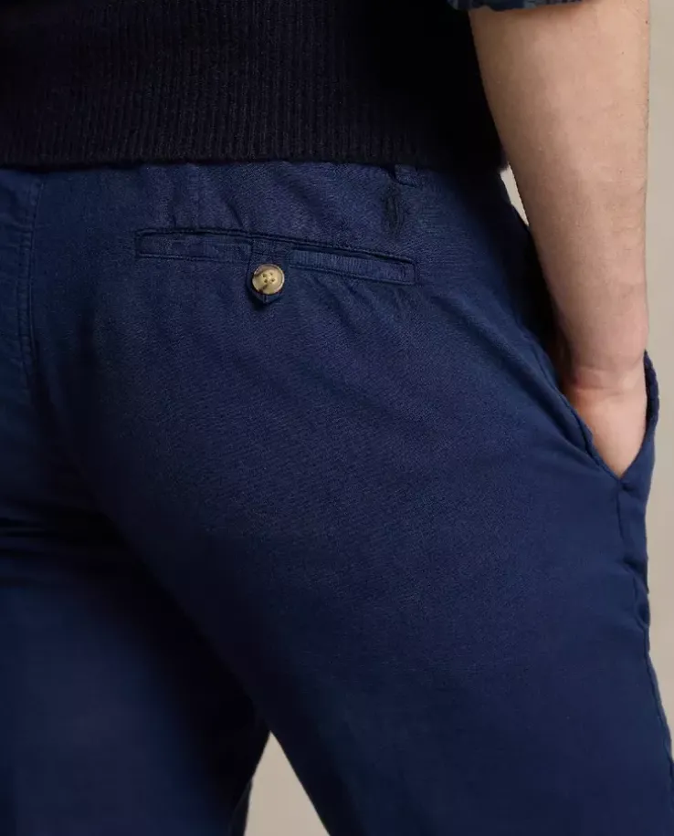 Lniano-bawełniane spodnie Straight Fit