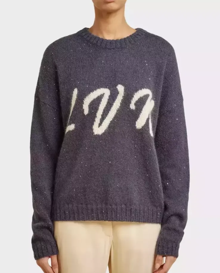 Moherowy sweter z logo