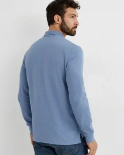 Niebieska bluzka polo Custom Slim Fit