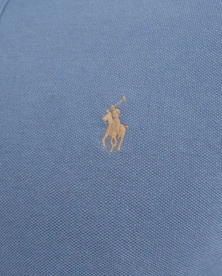 Niebieska bluzka polo Custom Slim Fit
