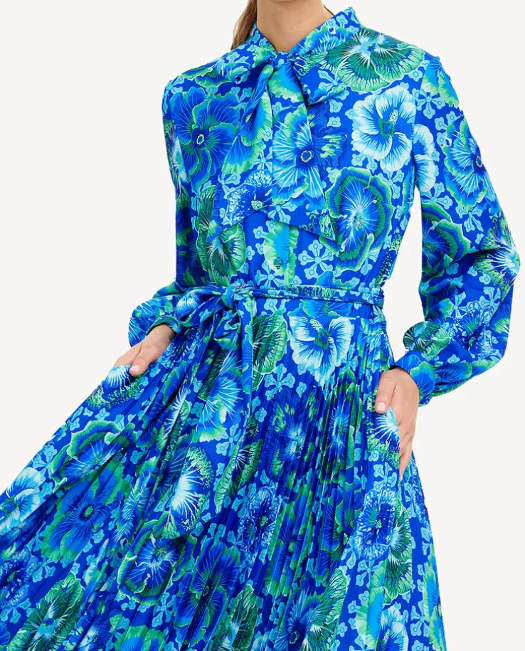 Niebieska maxi sukienka w kwiaty Roma