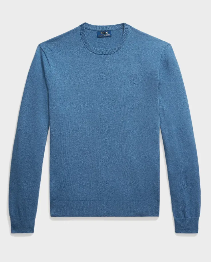 Niebieski sweter z logo