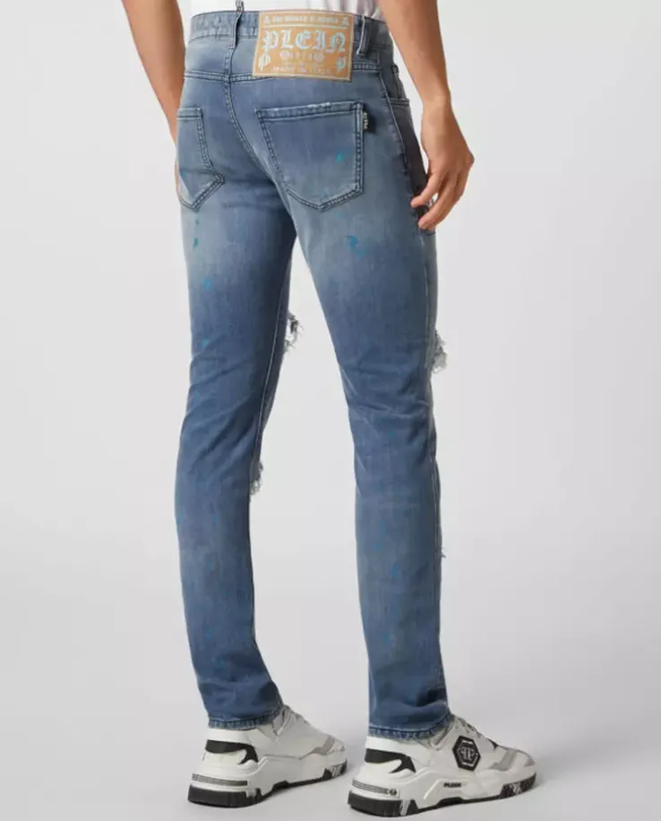 Niebieskie jeansy Paisley Super Straight