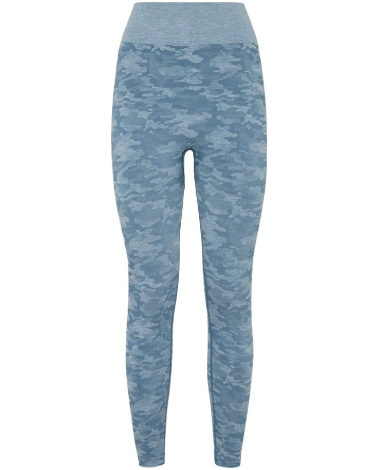 Niebieskie legginsy sportowe z printem