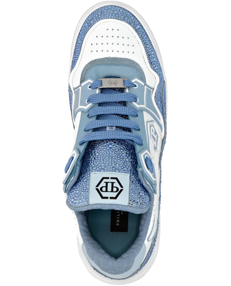 Niebieskie sneakersy z kryształkami