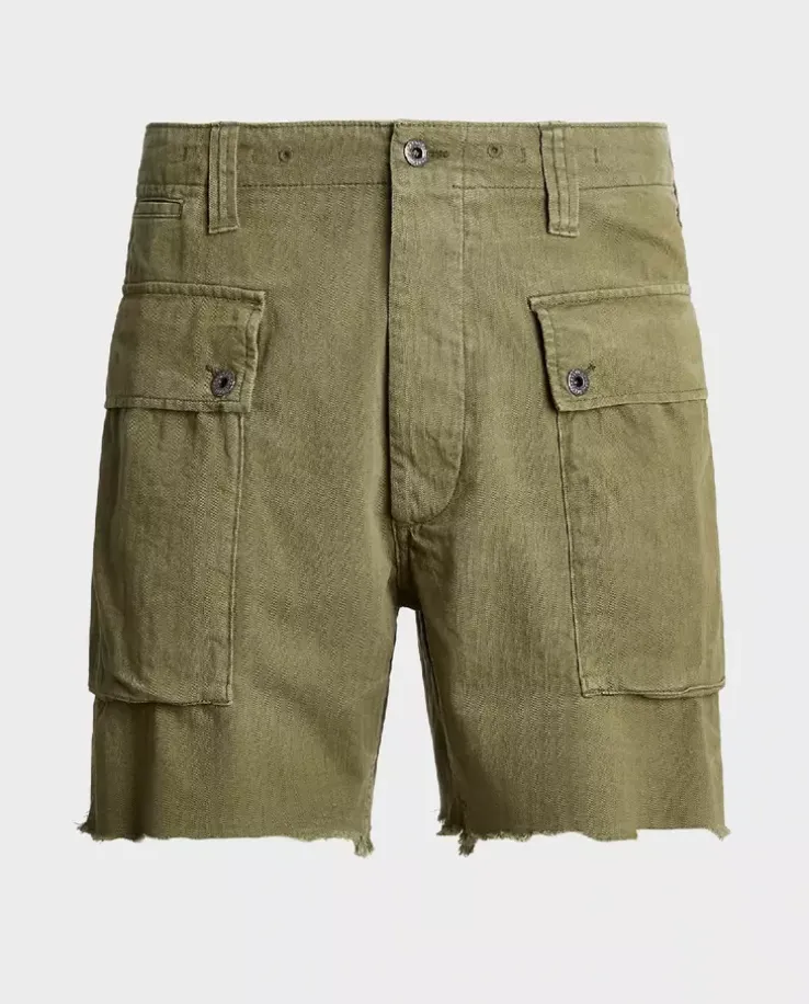Oliwkowe szorty typu cargo