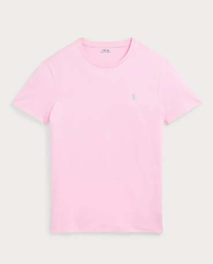 Różowa bawełniana koszulka Slim Fit