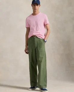 Różowa bawełniana koszulka Slim Fit
