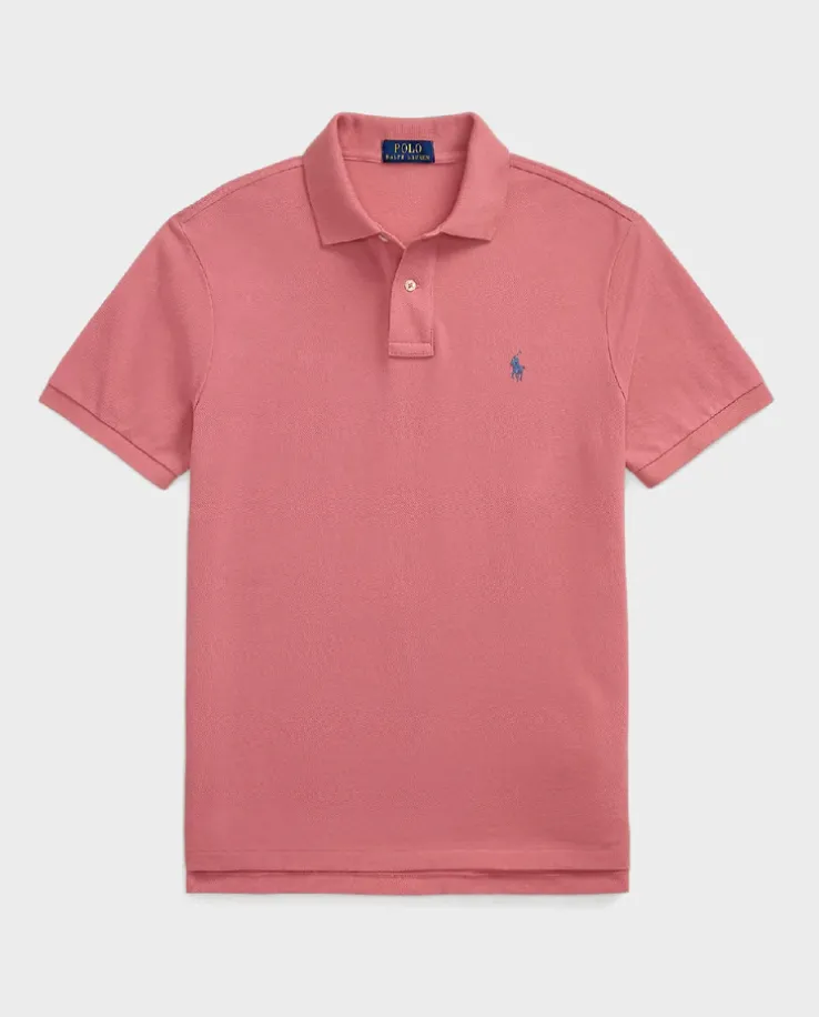 Różowa koszulka polo Custom Slim Fit