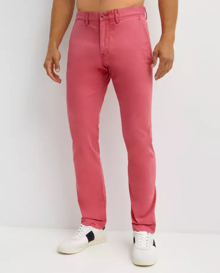 Różowe spodnie chino Stretch Slim Fit