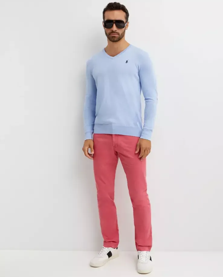 Różowe spodnie chino Stretch Slim Fit