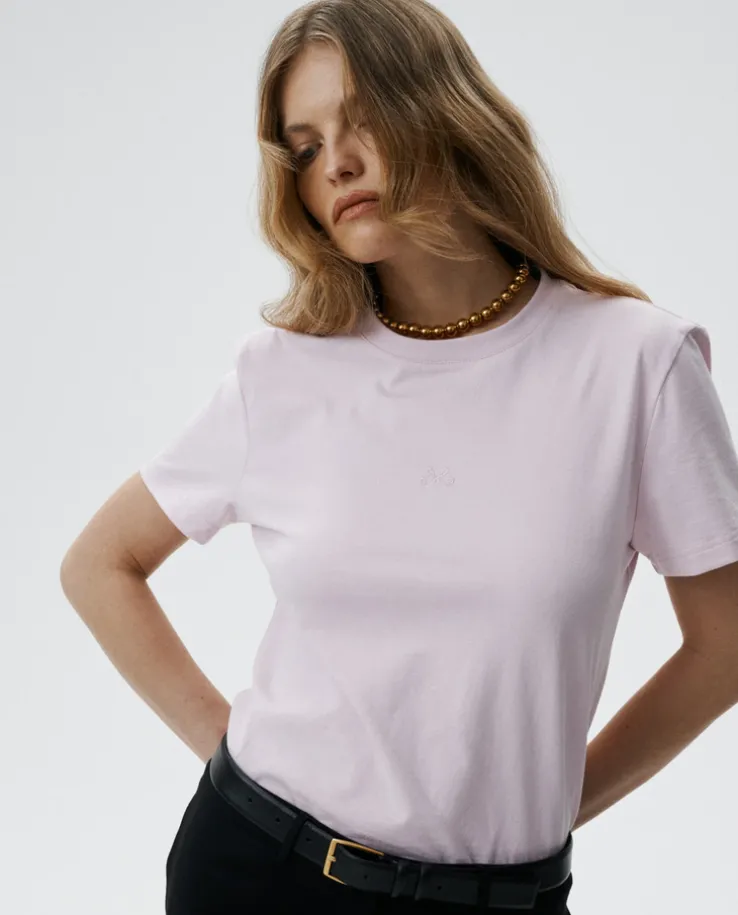 Różowy bawełniany t-shirt Essenza