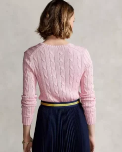Różowy sweter Slim Fit z logo