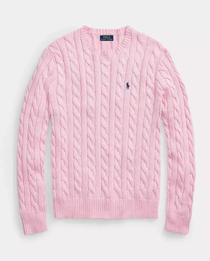 Różowy sweter z bawełny z logo