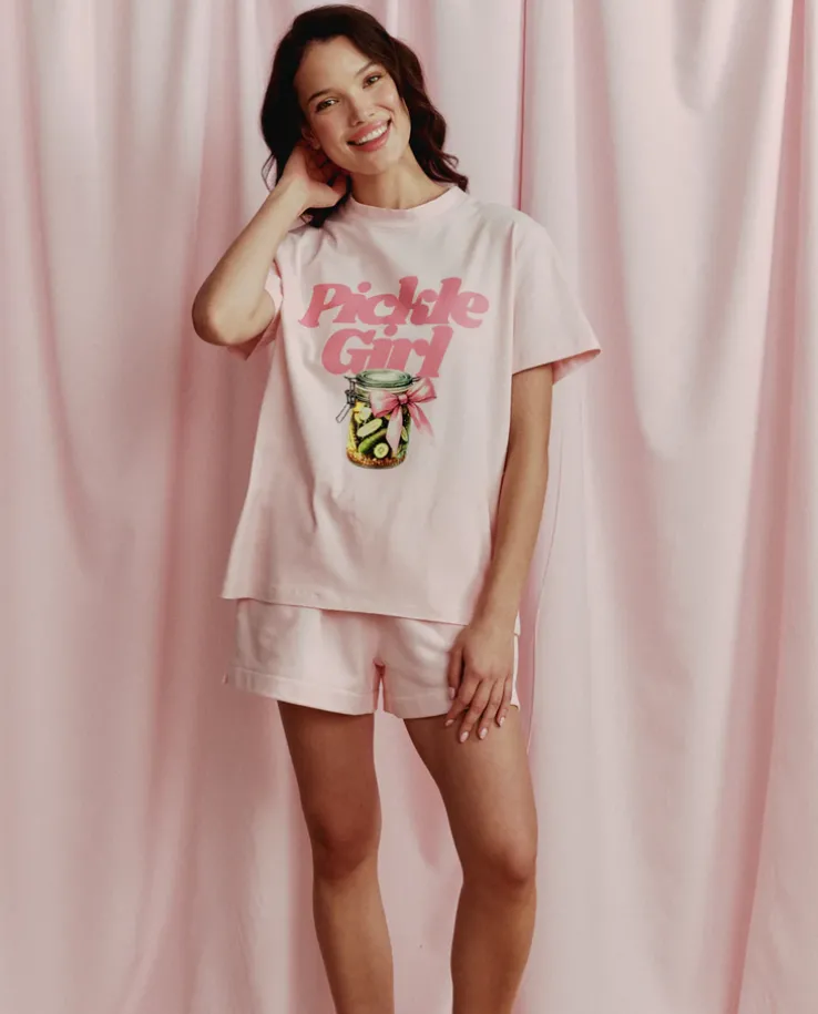 Różowy t-shirt Pickle
