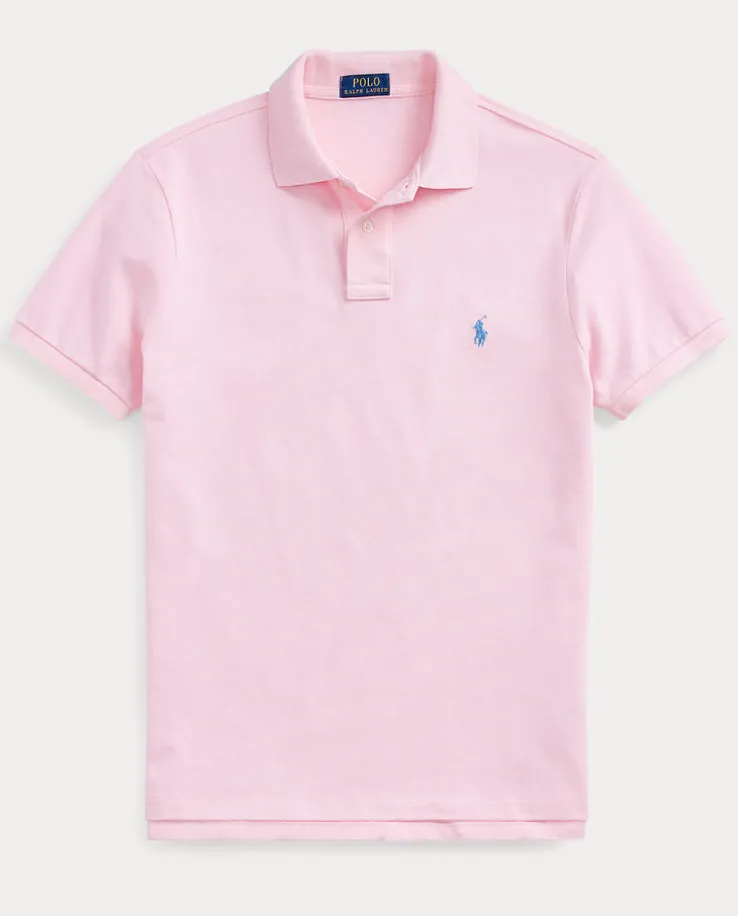 Różowy t-shirt polo Classic Fit