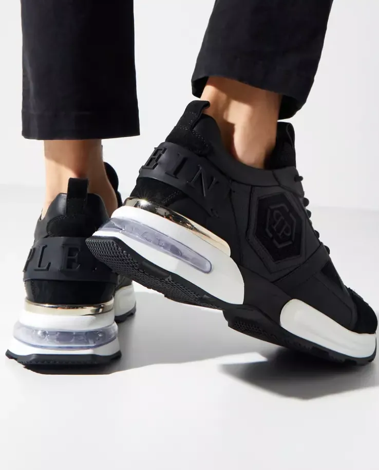 Skórzane czarne sneakersy Runner