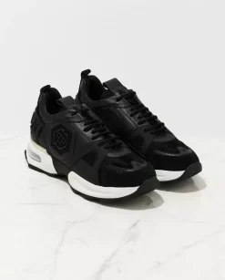 Skórzane czarne sneakersy Runner