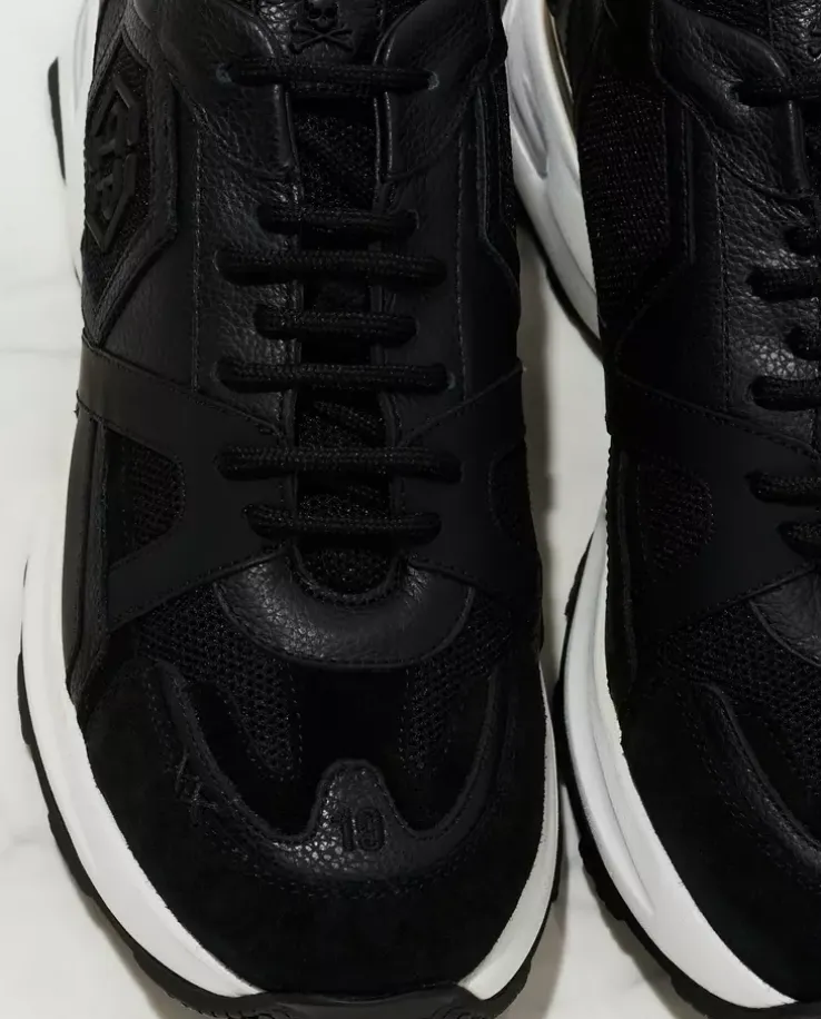 Skórzane czarne sneakersy Runner