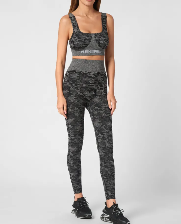 Sportowy top moro z logo