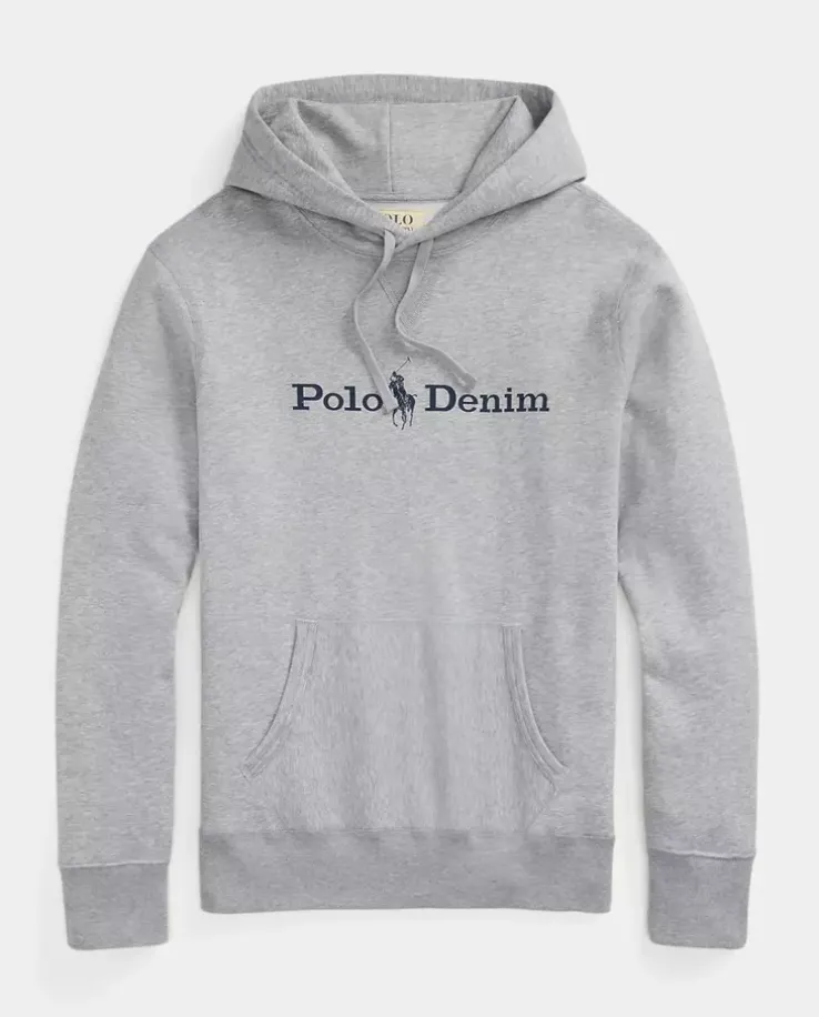 Szara bluza z kapturem i logo