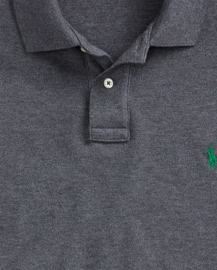 Szara koszulka Polo Custom Slim Fit Mesh